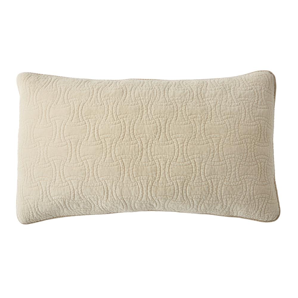 The Company Store Trevor Washed Velvet Sand Solid Cotton King Sham