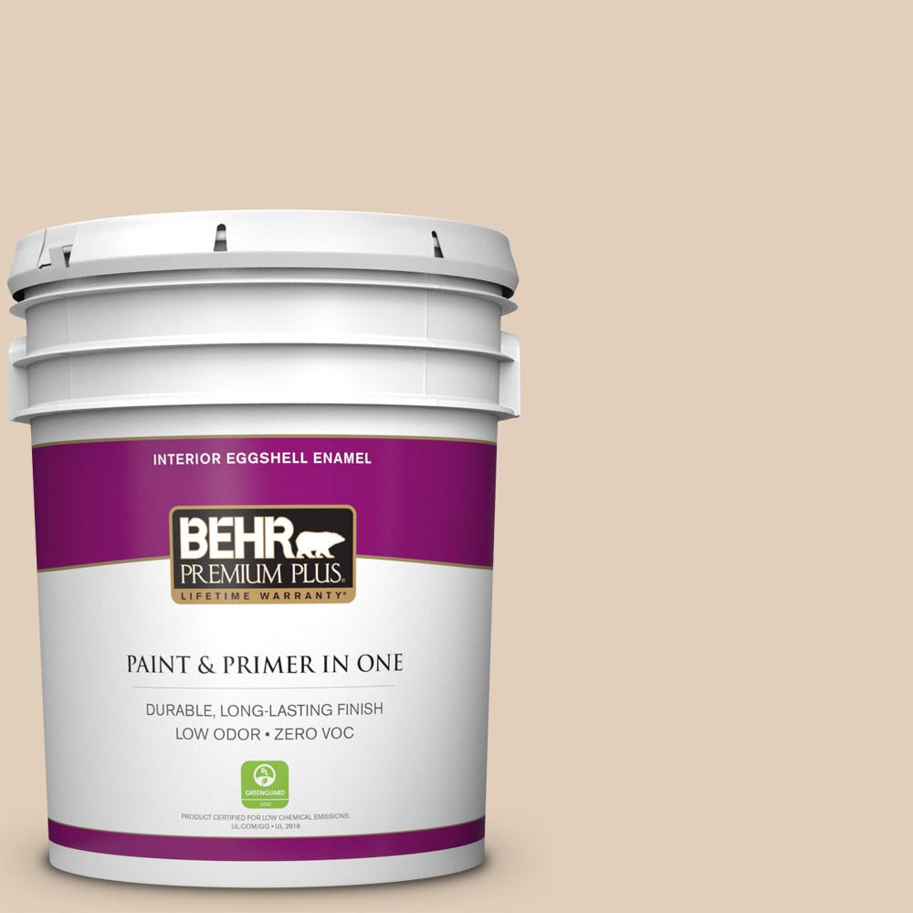 BEHR Premium Plus 5gal. PWN66 Toasted Cashew Zero VOC Eggshell Enamel Interior Paint205005