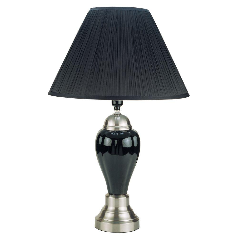 black and silver bedside lamps