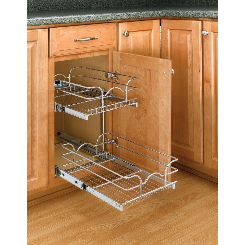 Rev A Shelf 19 In H X 11 75 In W X 22 In D Base Cabinet Pull Out   Rev A Shelf Kitchen Cabinet Organizers 5wb2 1222 Cr 64 1000 