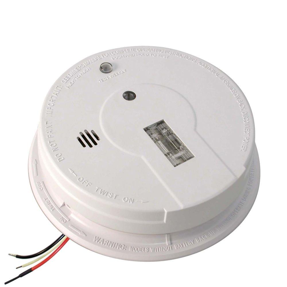 Kidde FireX Hardwire Smoke Detector with 9-Volt Battery ...