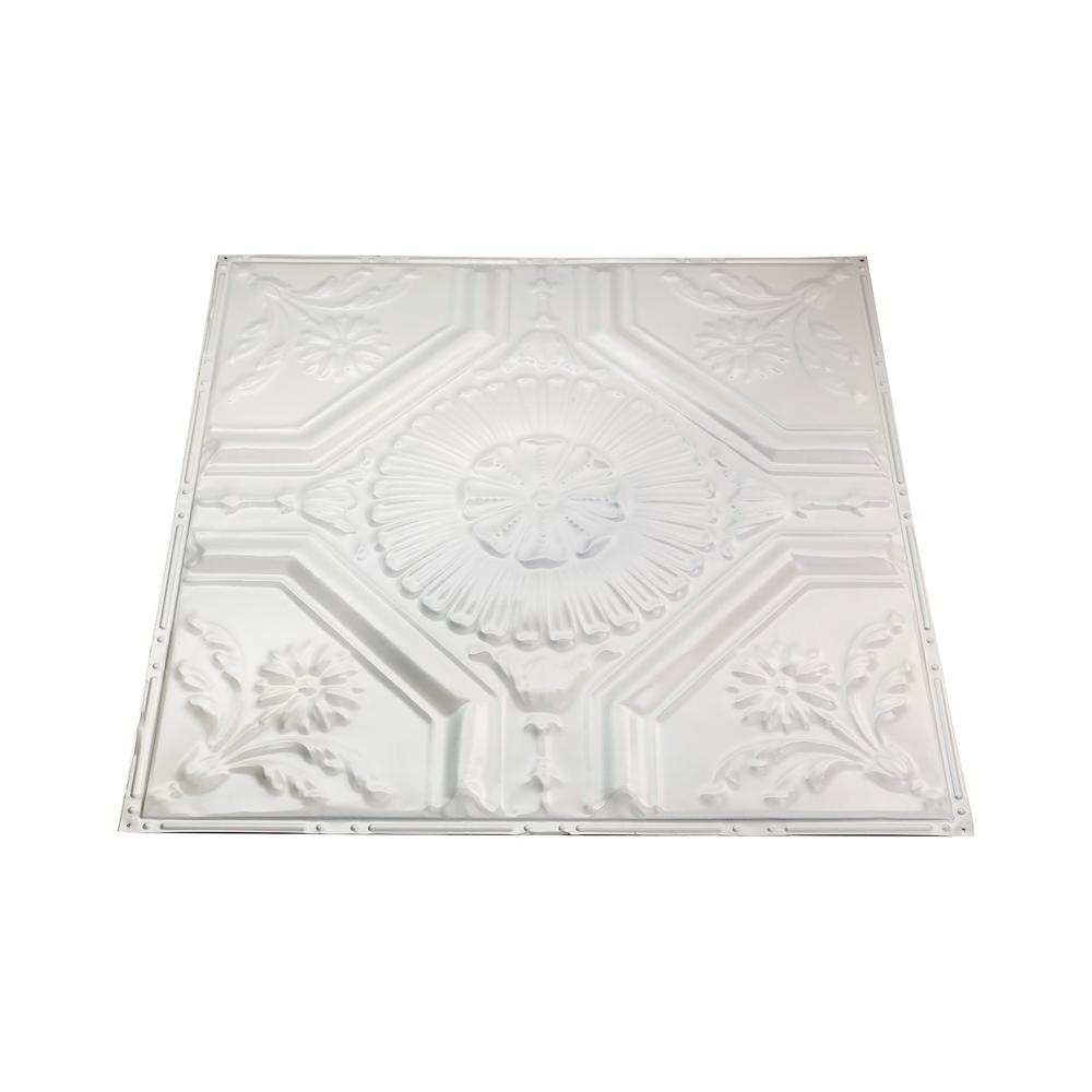 Great Lakes Tin Rochester Antique White 12 in. x 12 in. NailUp Ceiling