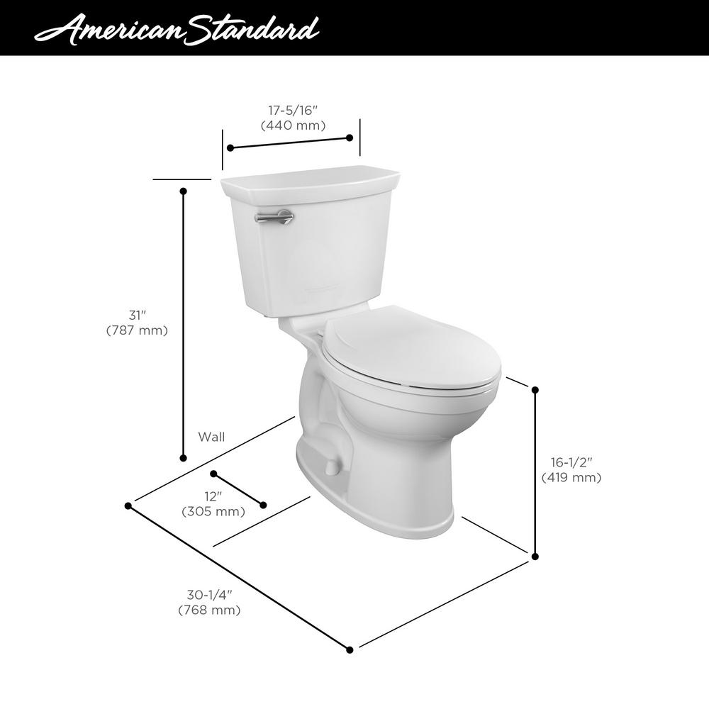 American Standard Champion Tall Height 2 Piece High Efficiency 1 28 Gpf Single Flush Elongated Toilet In White Seat Included 747aa107sc 020 The Home Depot