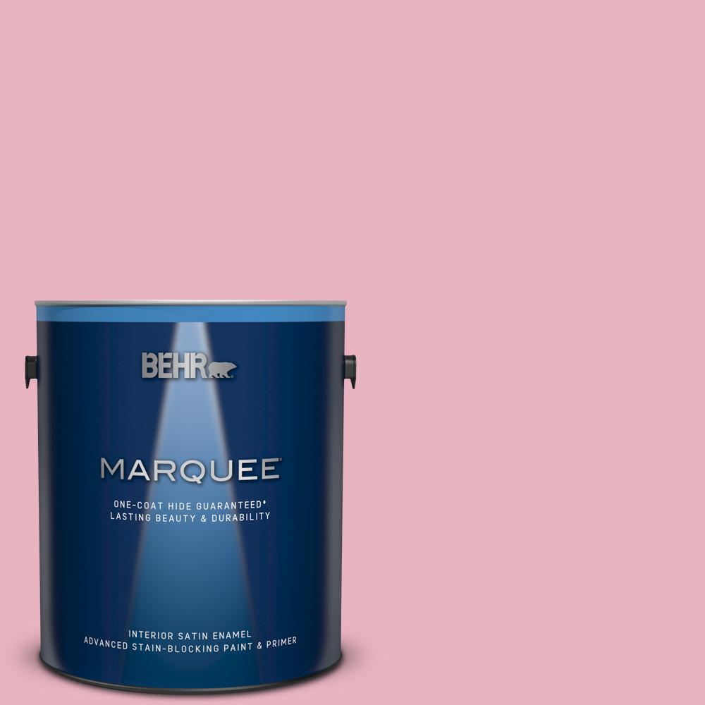 Behr Marquee 1 Gal 110c 2 Colonial Rose Satin Enamel Interior Paint And Primer In One