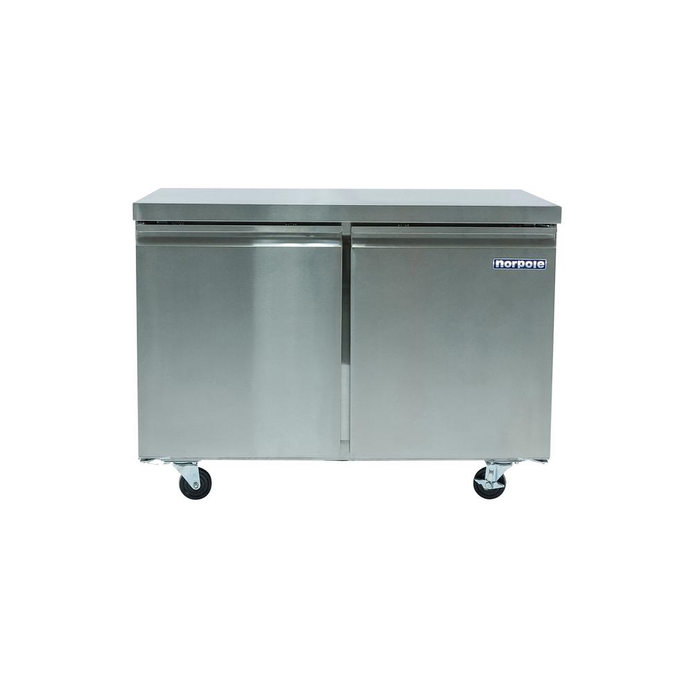 Norpole 2 Door 12 Cu Ft Commercial Under Counter Upright Freezer