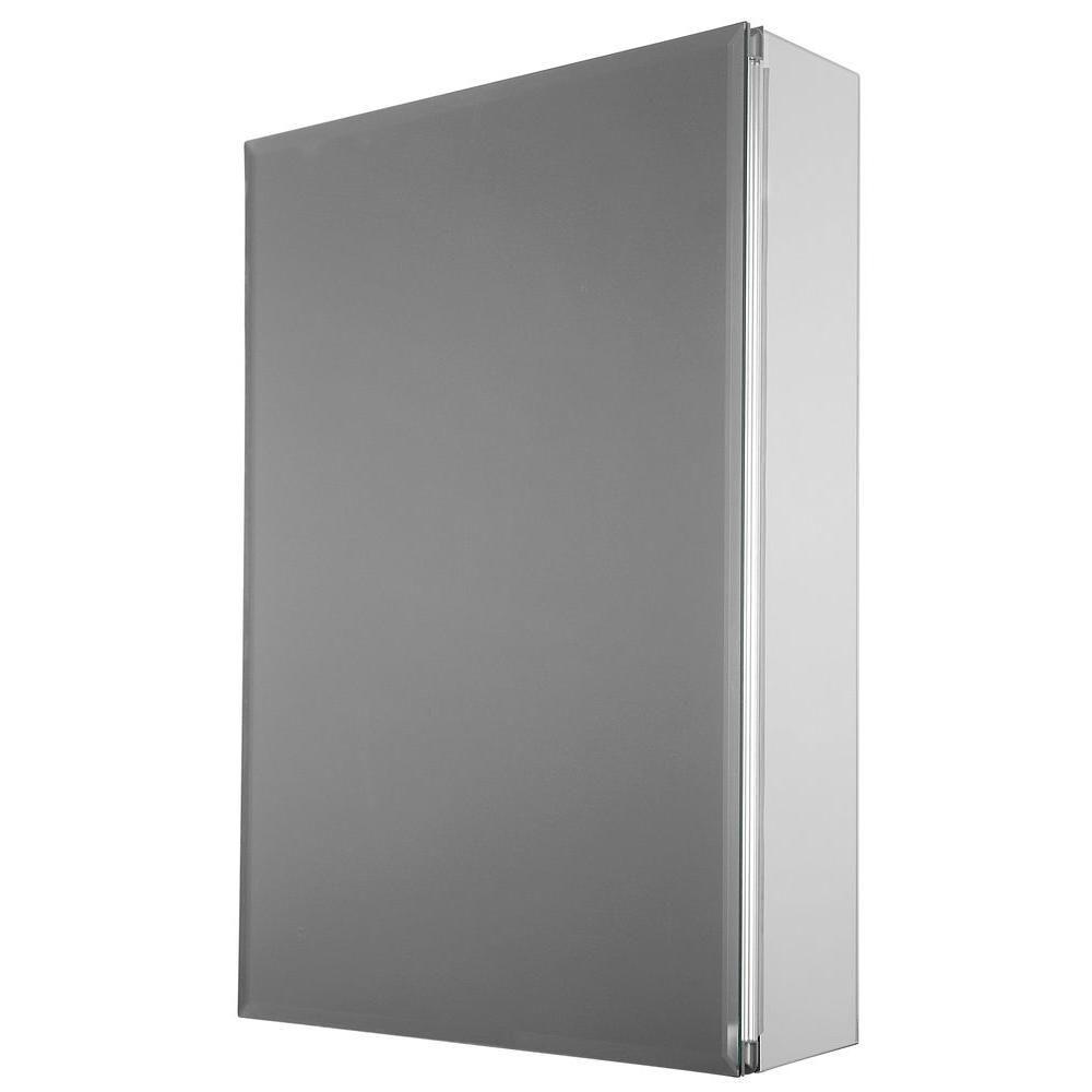 Pegasus 15 In X 26 In Frameless Aluminum Recessed Or Surface Mount Medicine Cabinet With Beveled Mirror Sp4580 The Home Depot