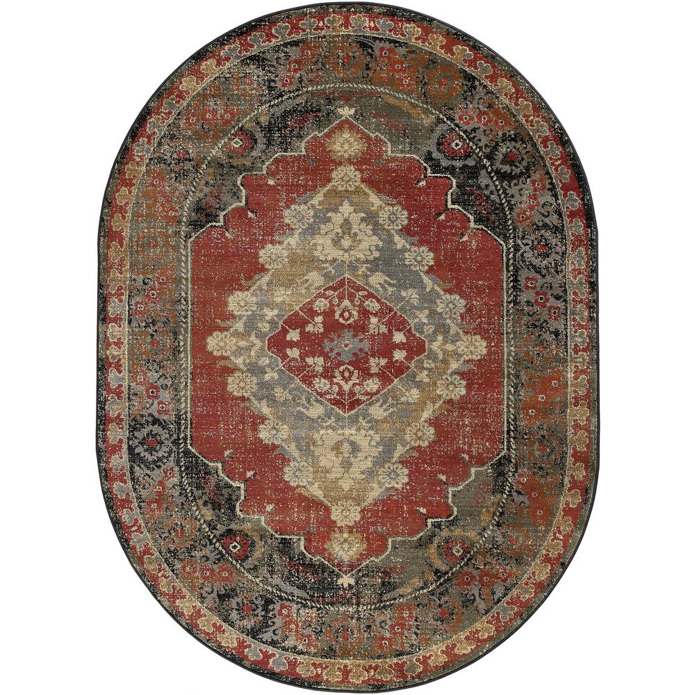 Tayse Rugs Sensation Red 5 Ft 3 In X 7 Oval Area Rug Sensation Red 5 Ft 3 In X 7 Oval Area Rug