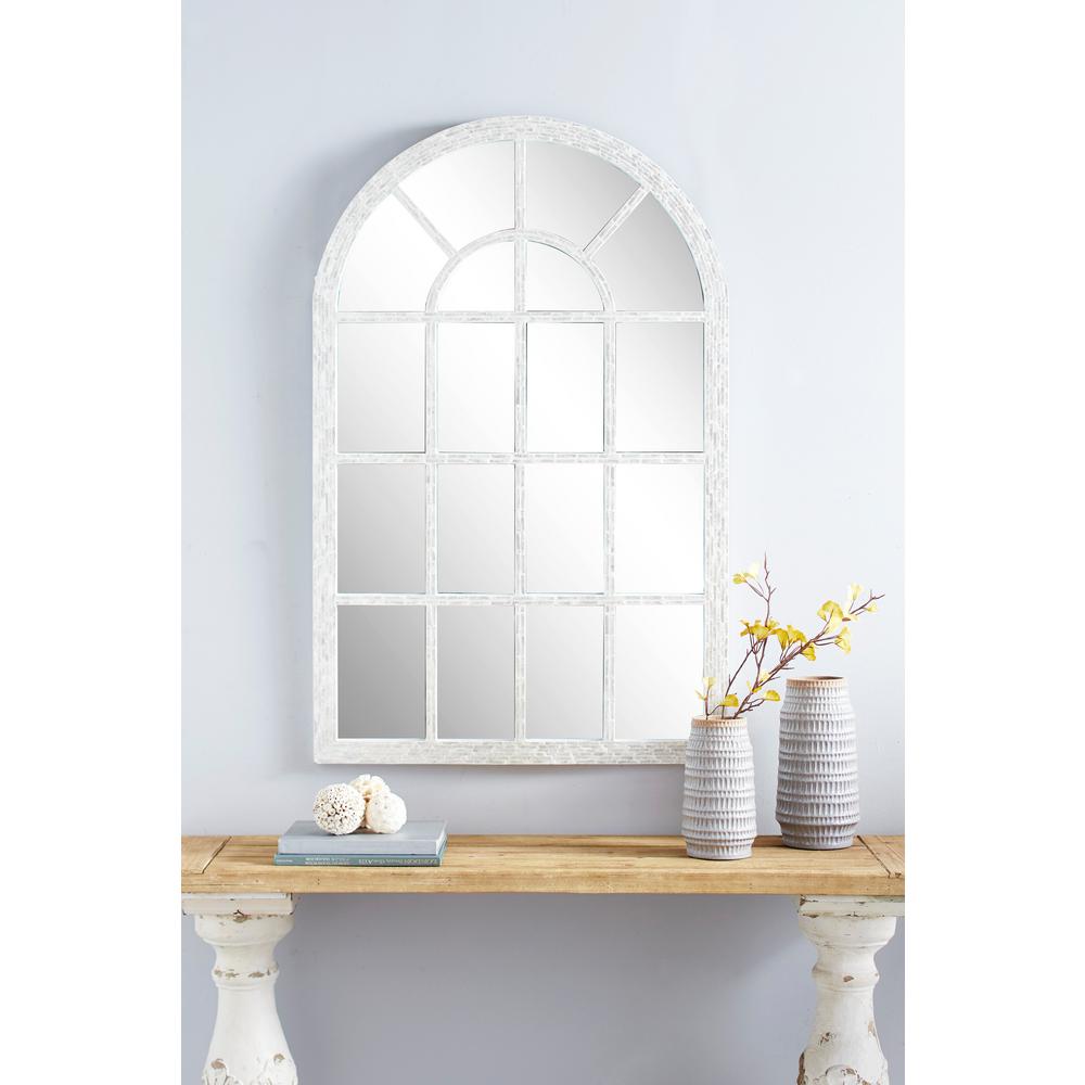 Litton Lane Large Cathedral Window Wall Mirror Ft Pearl Shell