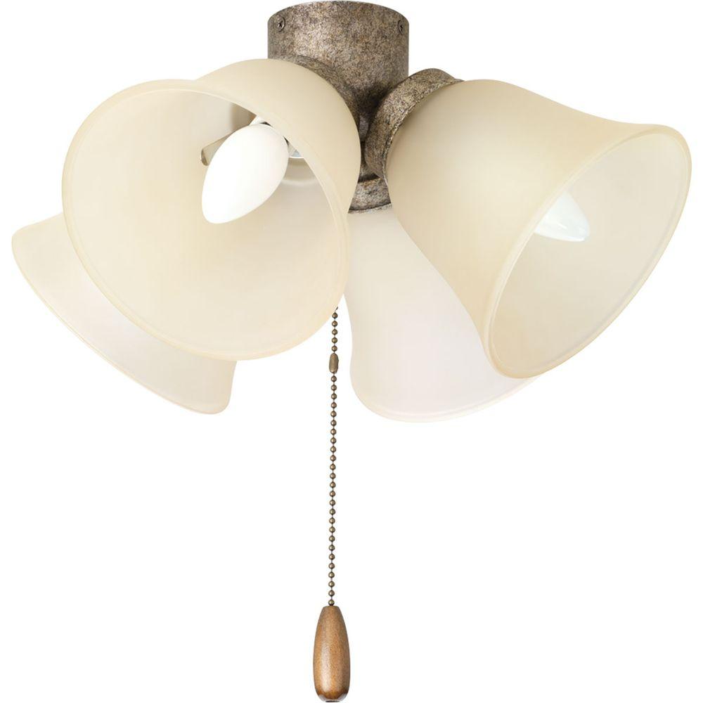 Progress Lighting Shades 4 Ceiling Fan Light Kits Airpro Collection 4 Light Pebbles Ceiling Fan