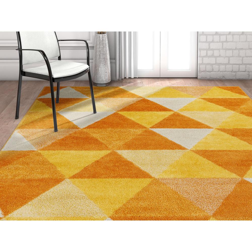Geometric Orange Area Rugs Rugs The Home Depot