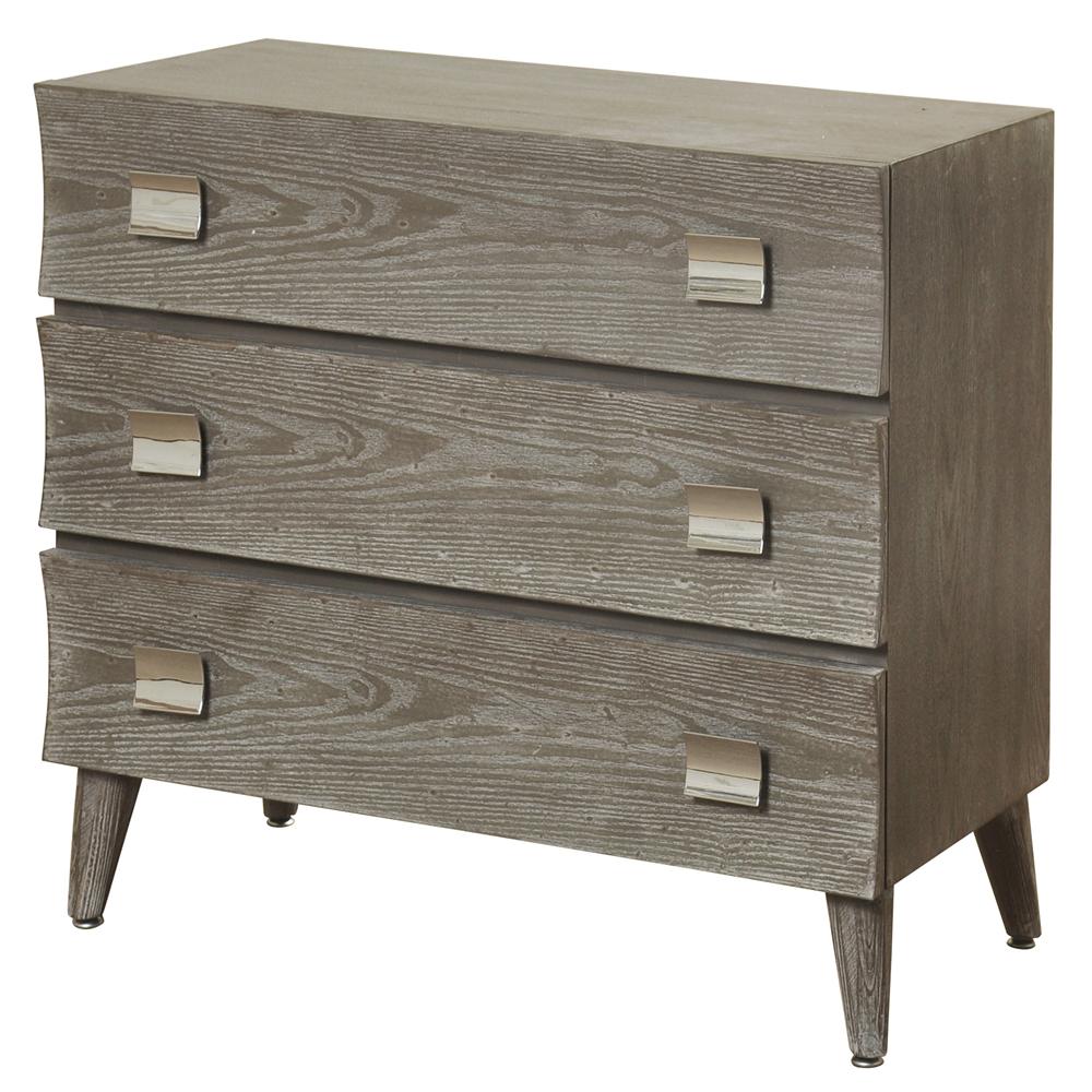 Stylecraft Slate Grey Curved 3 Drawer Ashwood Chest Sf25115ds