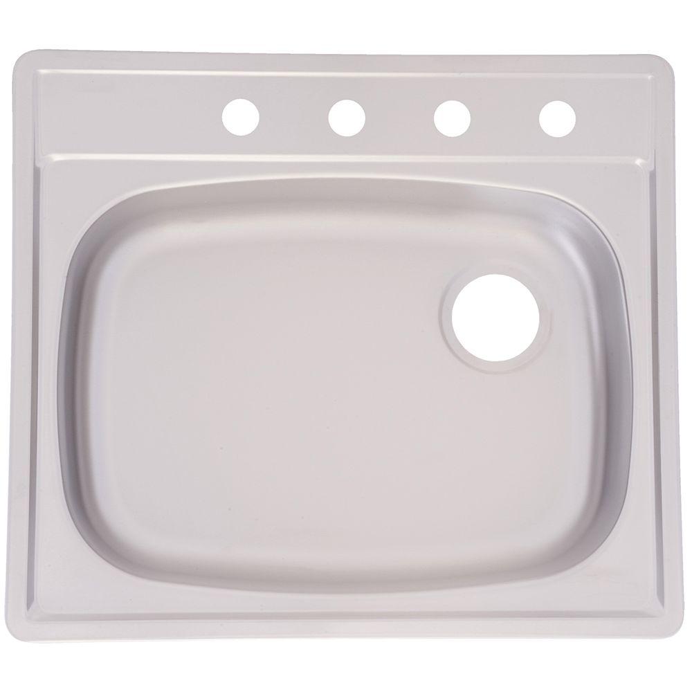 KINDRED DropIn Stainless Steel 25.in 4Hole Single Bowl Kitchen SinkFPSS604RB The Home Depot