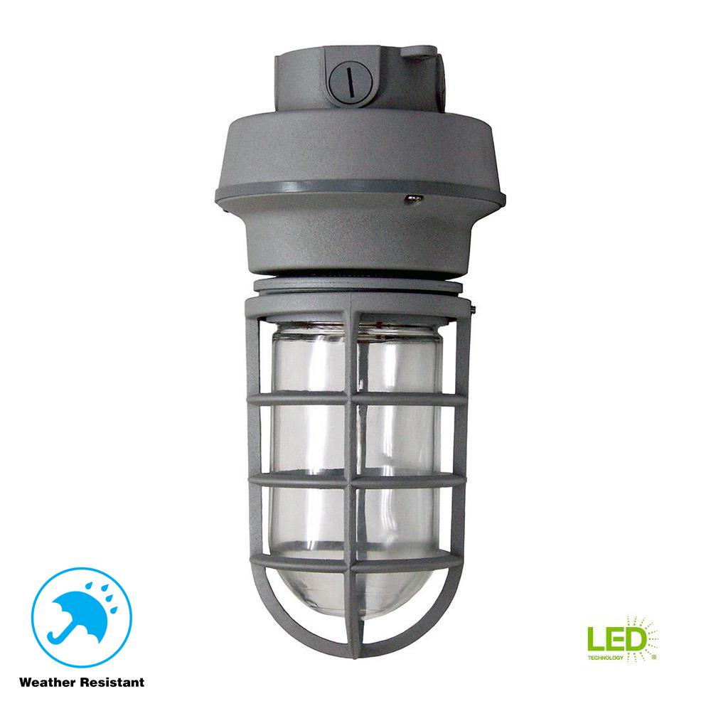 Industrial Outdoor Ceiling Lighting The Home 10 Watt Outdoor Gray Led Large Box Mount Vapor Proof