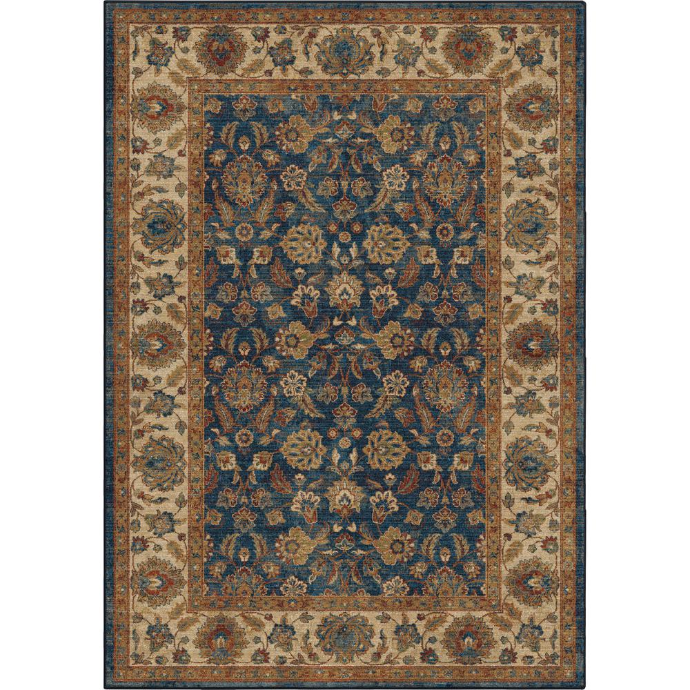Orian Rugs Border Entressed Oriental Blue 5 ft. 3 in. x 7 ft. 6 in