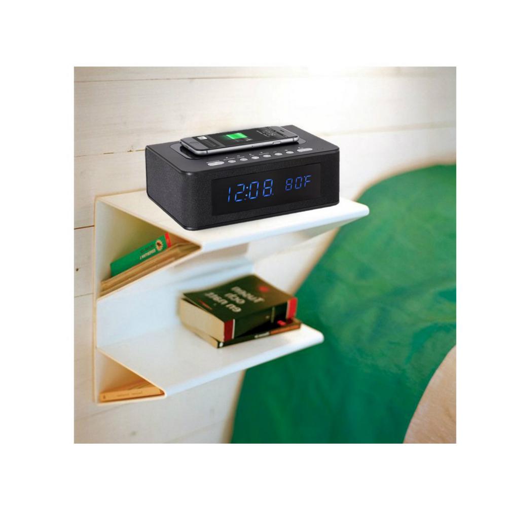 SXE Wireless Charging Bluetooth Speaker Clock Radio with Alarm by SXE