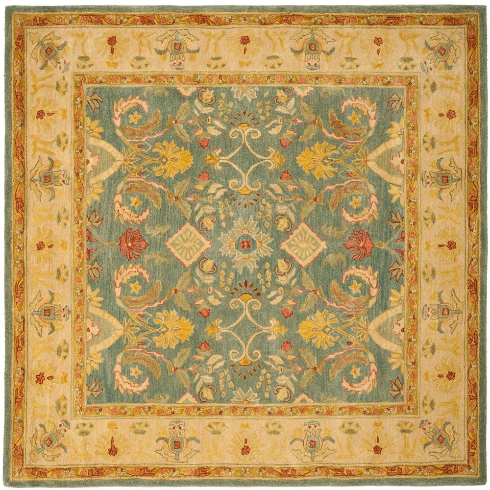 Square Blue Area Rugs The Home Depot Anatolia Light Blue Ivory 8 Ft X Square Area Rug