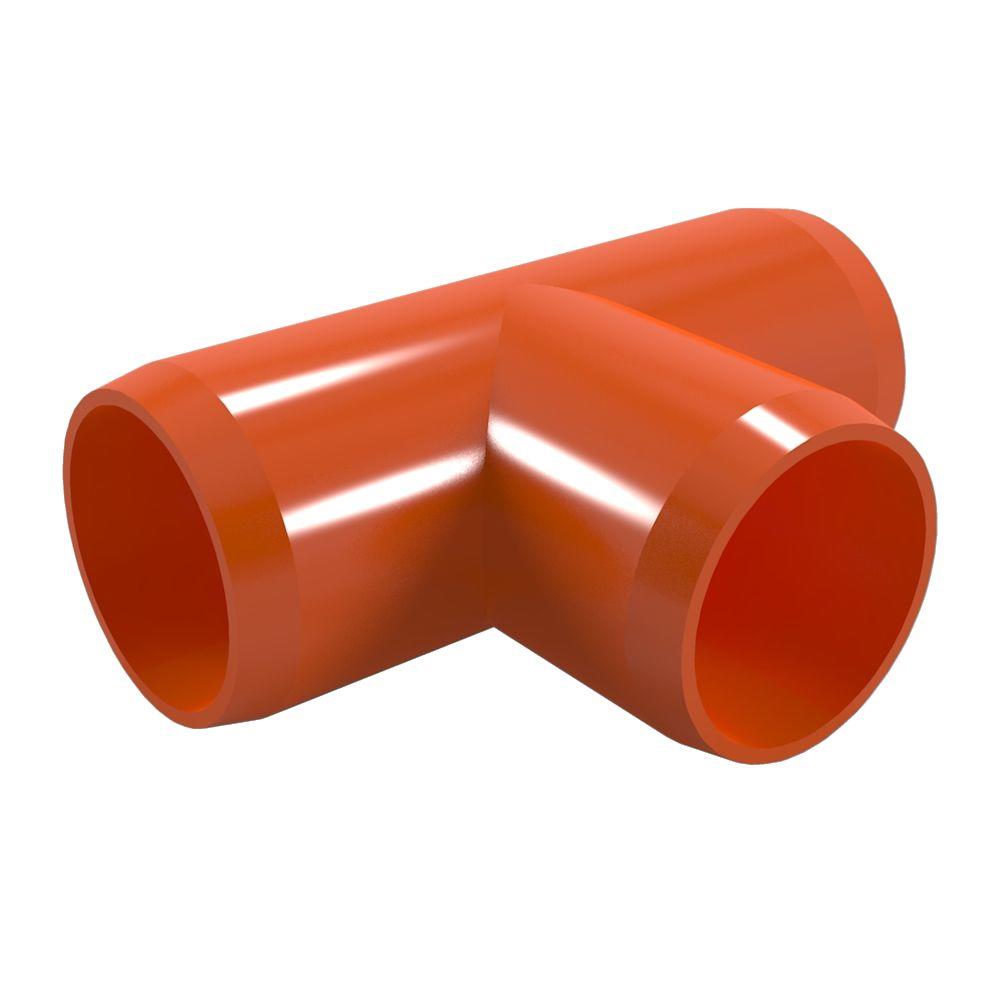 Formufit 1/2 in. Furniture Grade PVC Tee in Orange (10Pack)F012TEEOR