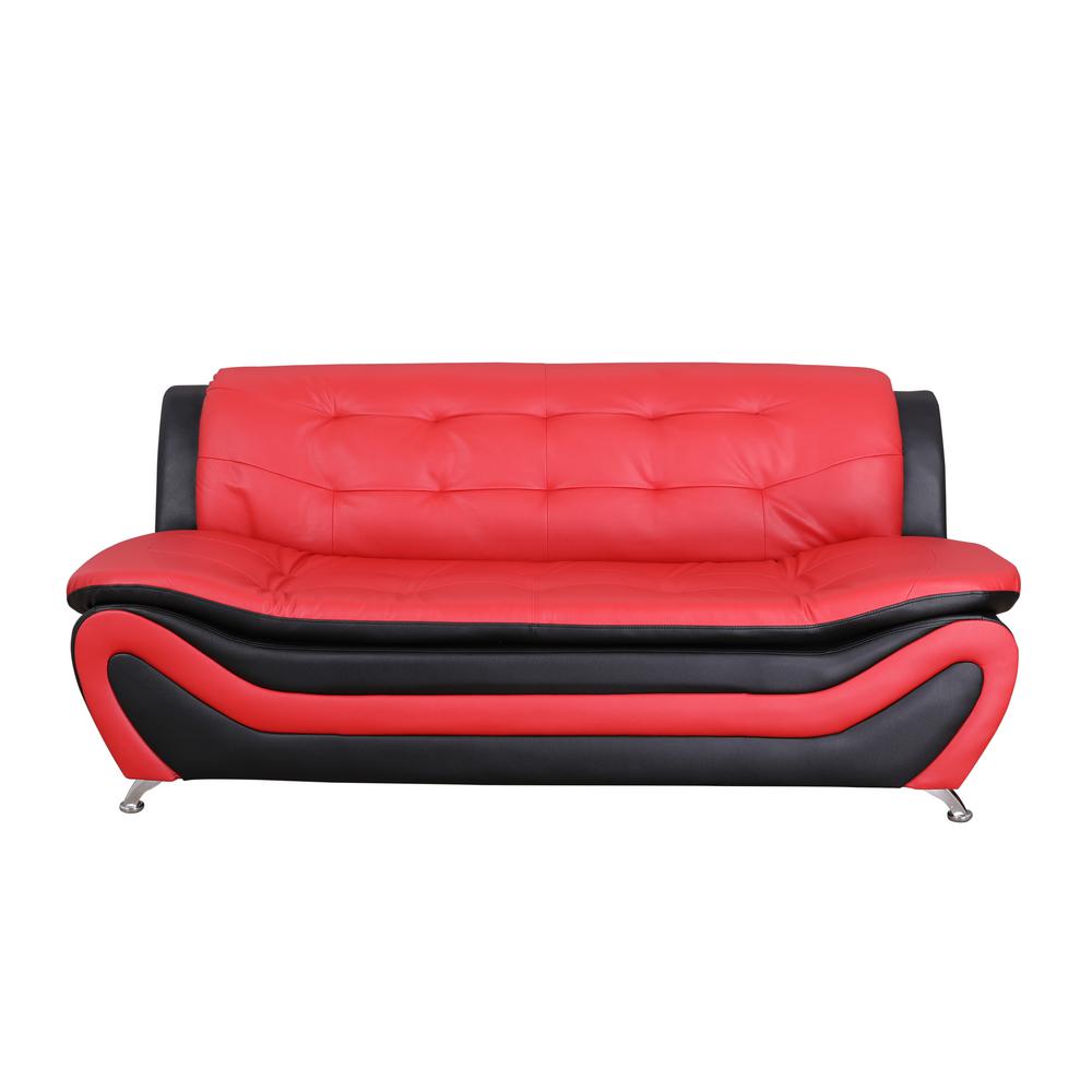 Star Home Living Red And Black Leather Three Piece Sofa Set Sh4503 3pc The Home Depot