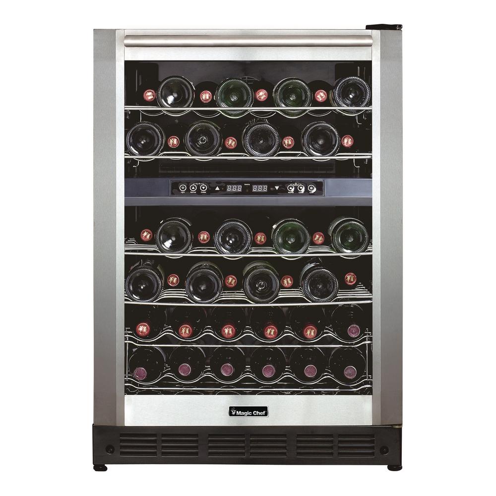 44 Bottle Dual Zone Wine Cooler in Stainless Steel