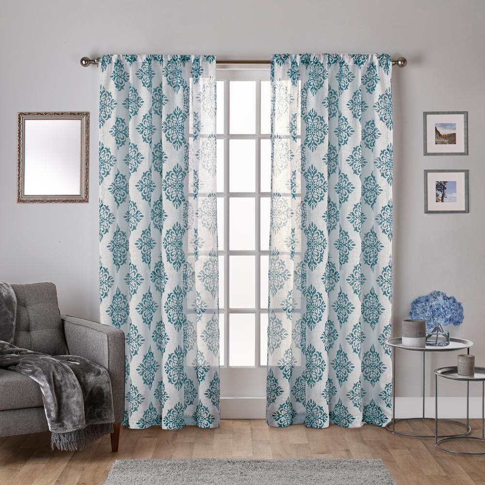 Nagano 54 In W X 96 In L Sheer Rod Pocket Top Curtain Panel In