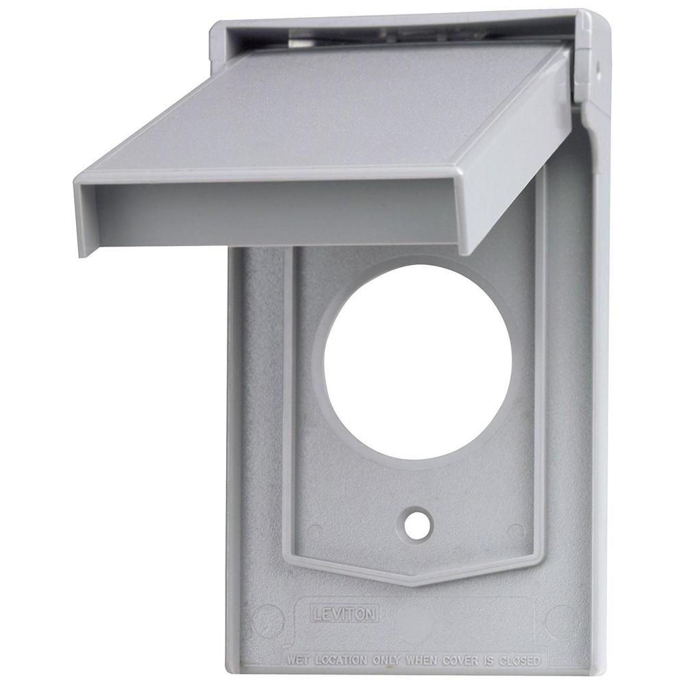Leviton 1Gang Weather Resistant Single Receptacle Device Mount Wallplate with Vertical Self