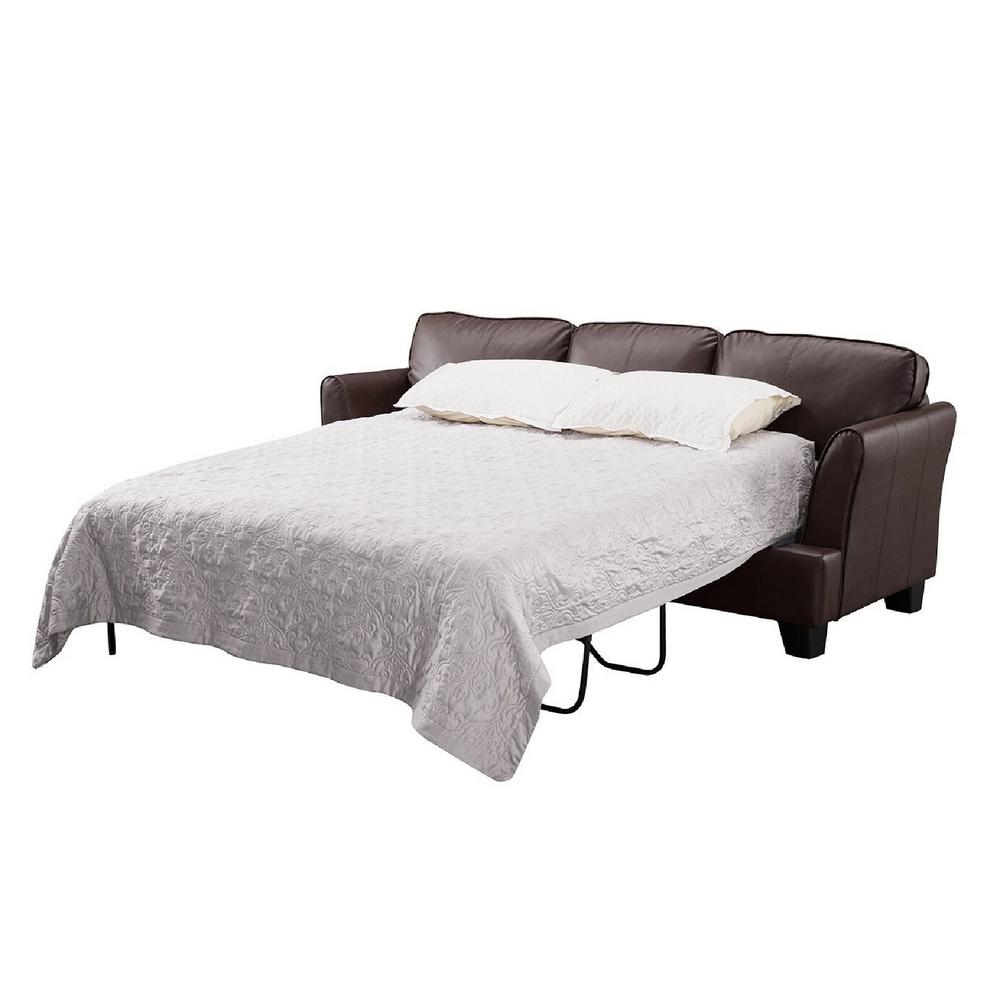 Signature Home Gracie Black Faux Leather Hide A Bed Sofa Sleeper