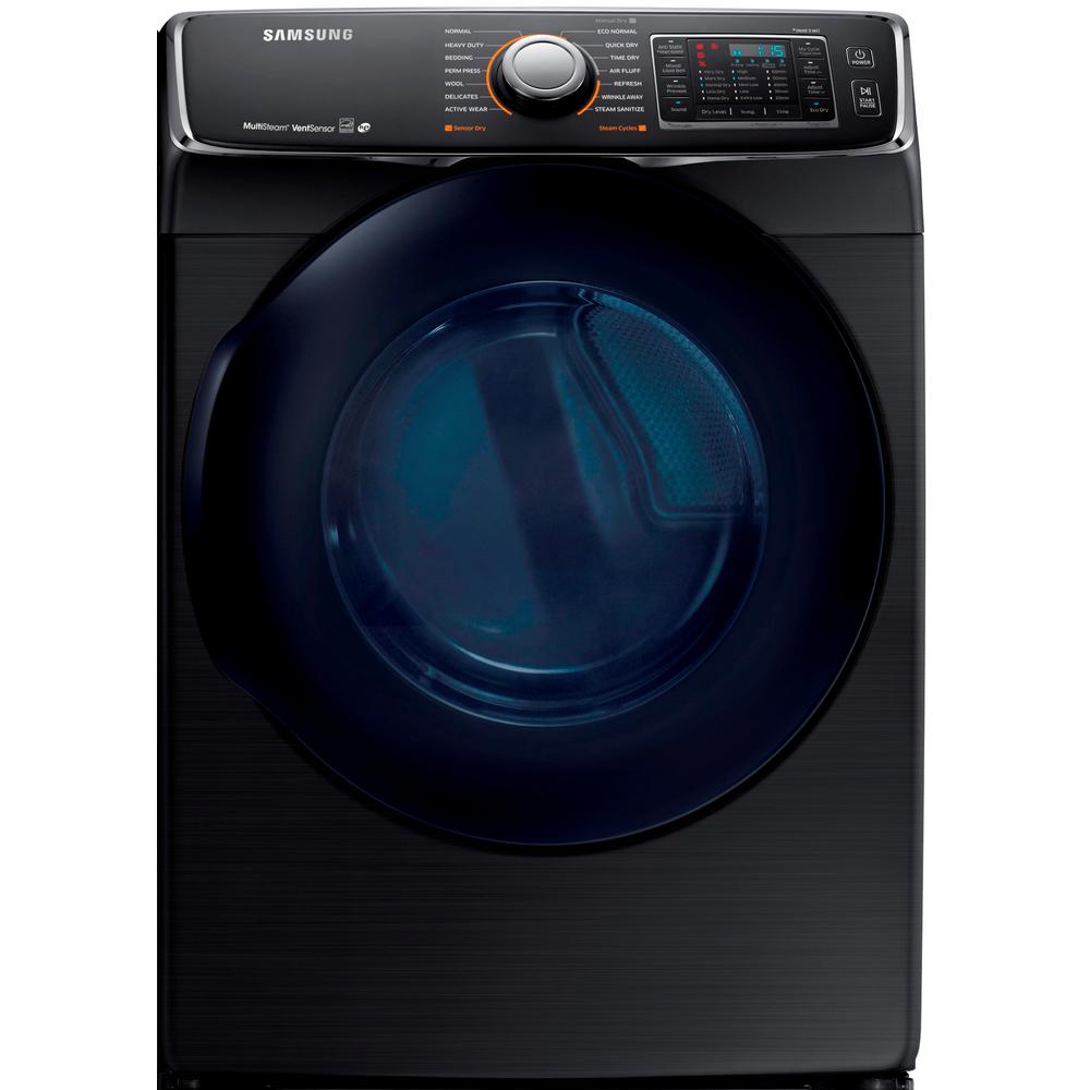 7.5 cu. ft. Electric Dryer with Steam in Black Stainless, ENERGY STAR