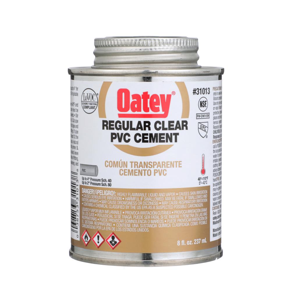Oatey 8 oz. Regular Clear PVC Pipe Cement-310133 - The Home Depot