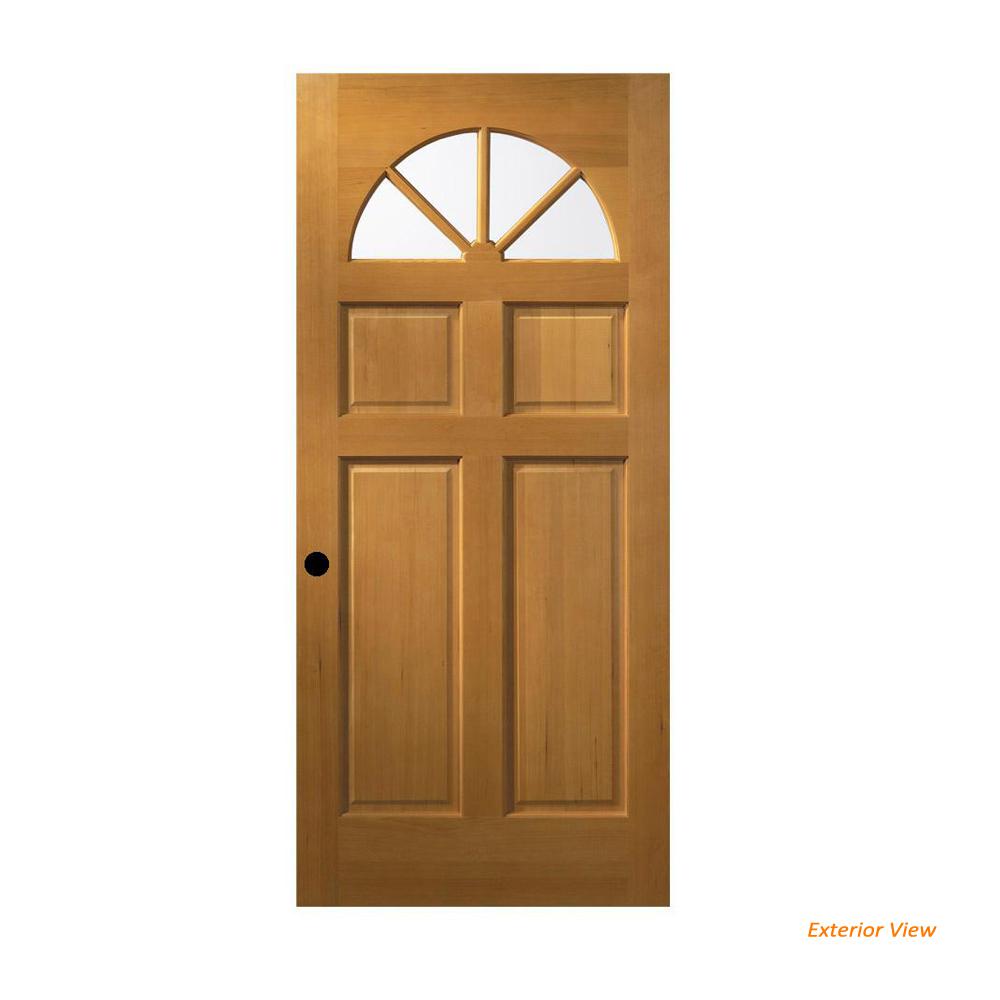 Jeld Wen 32 In X 80 In Unfinished Fan Lite Clear Wood Front Door
