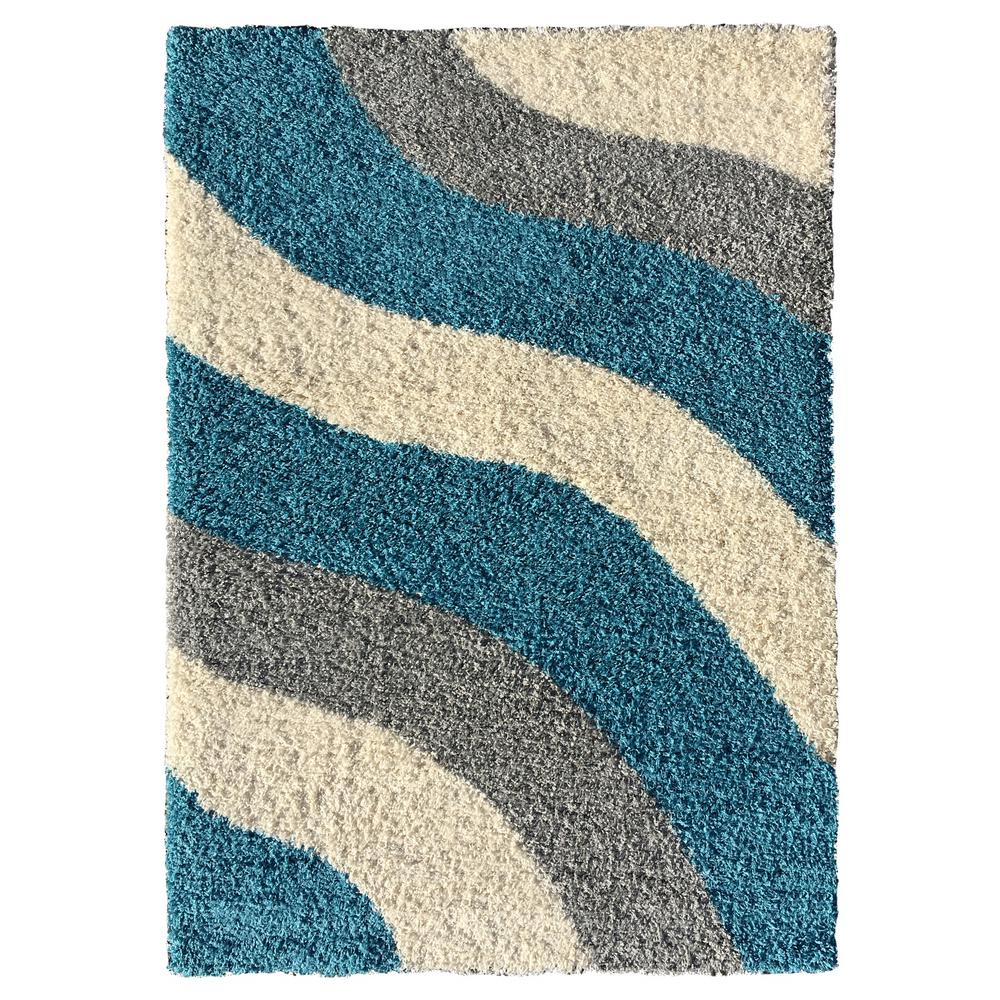 MAXY HOME Bella Collection Turquoise 5 ft. x 7 ft. Area RugBE28665X7