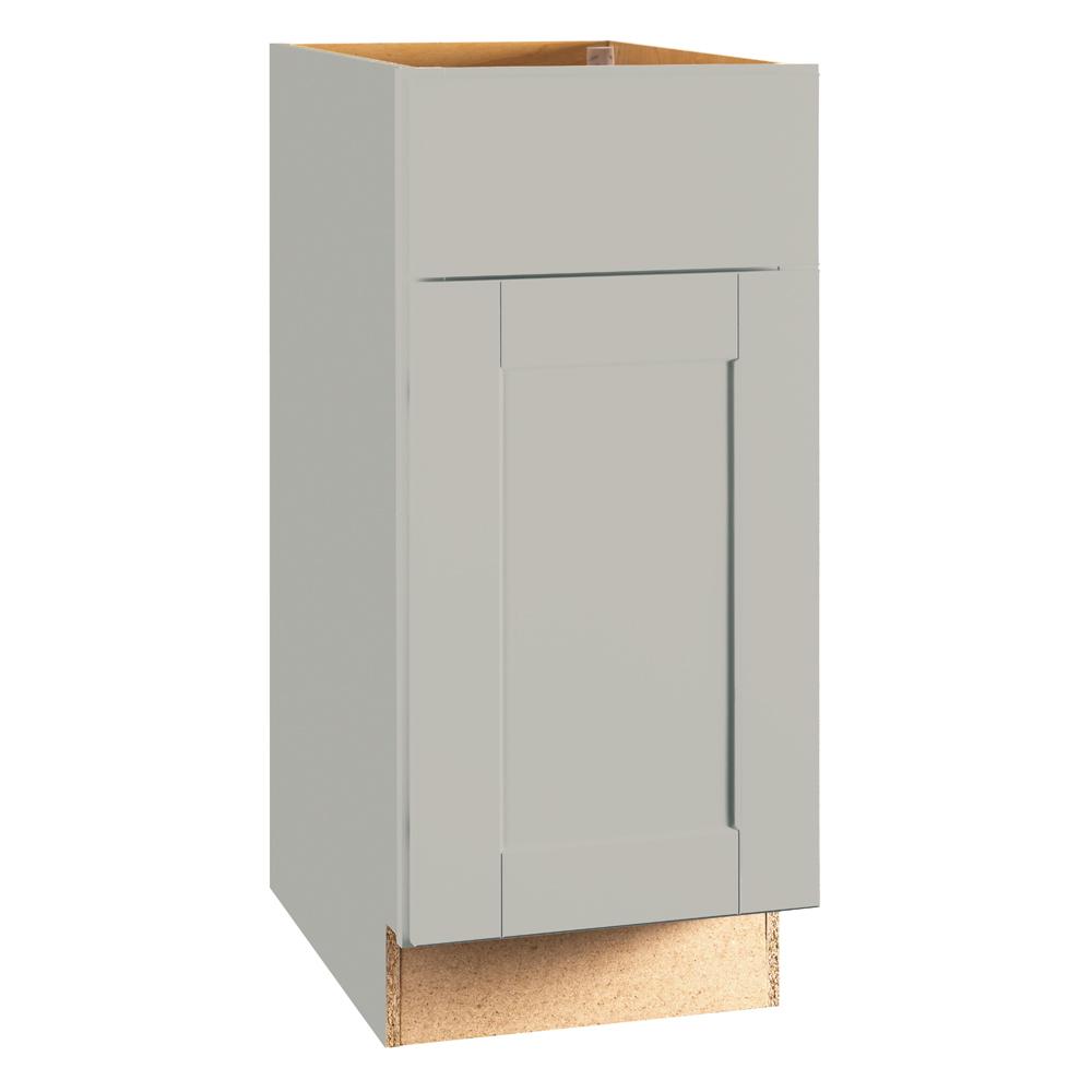 15 x 34.5 x 24 in. Hampton Bay Shaker Assembled Base Kitchen Cabinet with Ball-Bearing Drawer Glides in Dove Gray