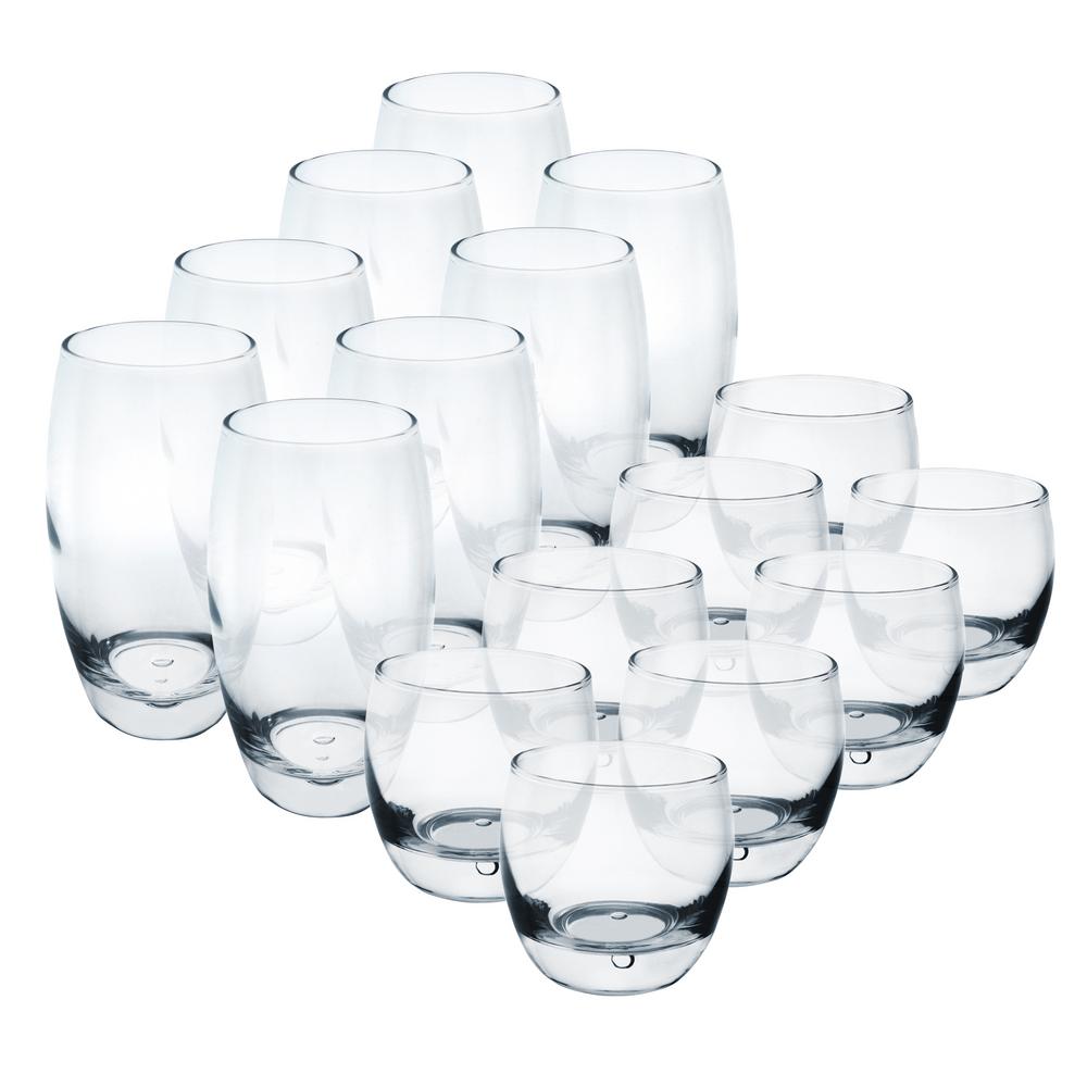 Libbey Swerve 16-Piece Drinkware Glass Set 31651 - The Home Depot