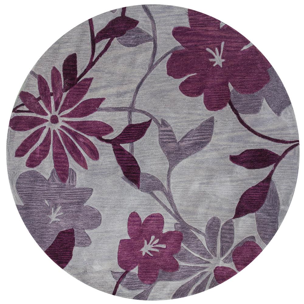 Kas Rugs Summer Rays Grey Plum 6 Ft X Round Area Rug Kas Rugs Summer Rays Grey Plum 6 Ft X Round Area
