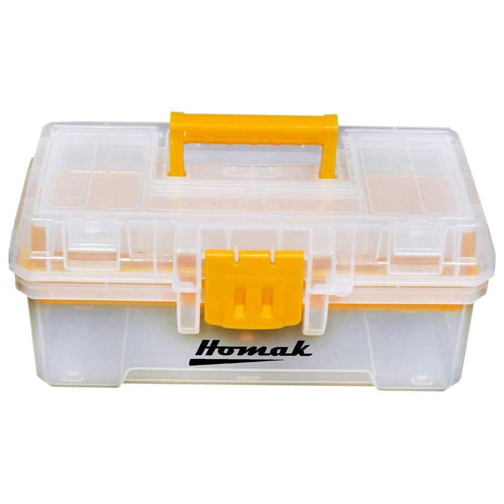 Homak 12 in. Plastic Transparent Tool BoxTP00112055 The Home Depot