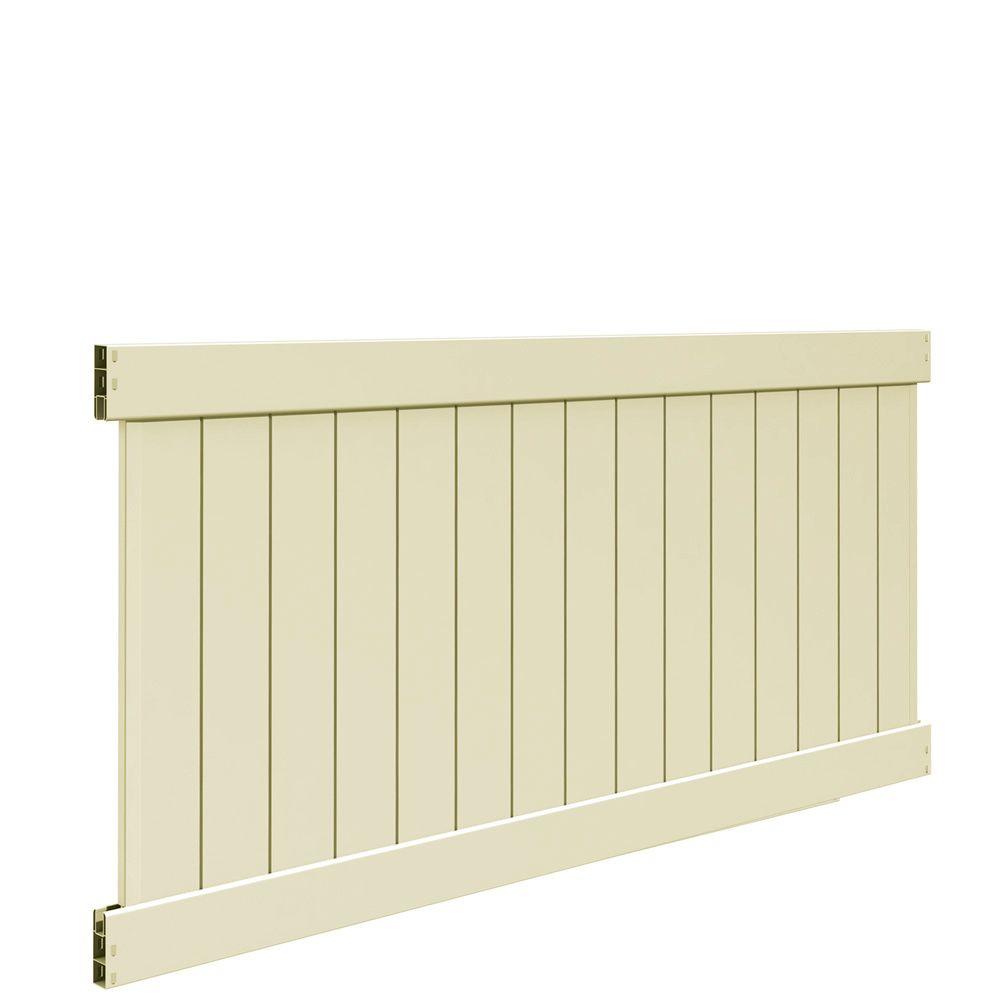 Veranda Bryce 4 Ft H X 8 Ft W Sand Vinyl Un Assembled Fence Panel 73014724 The Home Depot 5325