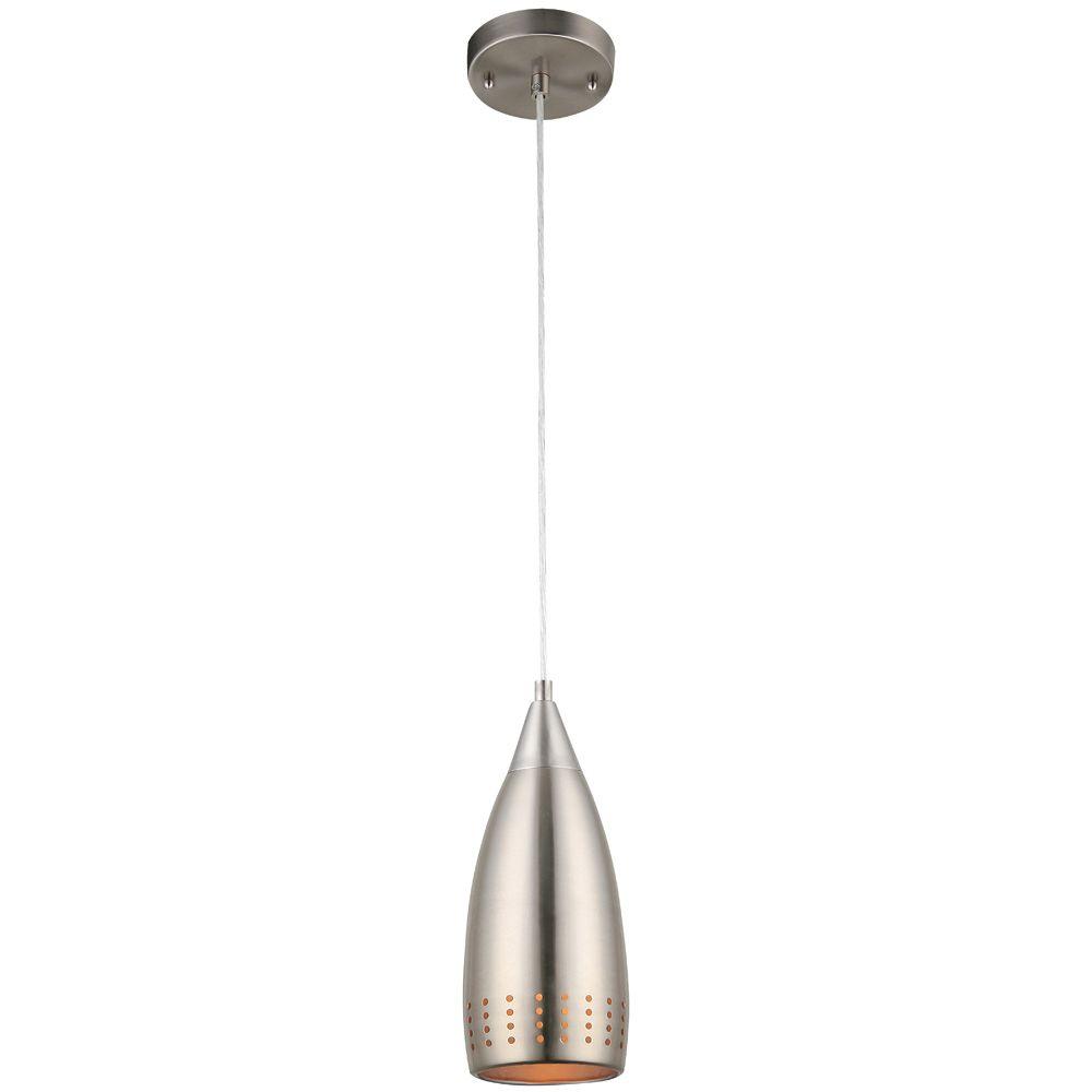 Kitchen And Bar 1 Light Mini Pendant With Brushed Nickel Metal Shade Kitchen And Bar 1 Light Mini Pendant