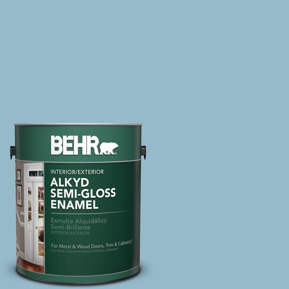 BEHR 1 gal. S4803 Sydney Harbour SemiGloss Enamel Alkyd Interior/Exterior Paint390001 The