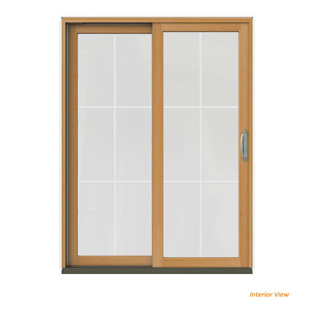 Sliding Patio Door Doors Exterior The Home Depot 60 In X 80 W 2500 Contemporary White Clad Wood Right