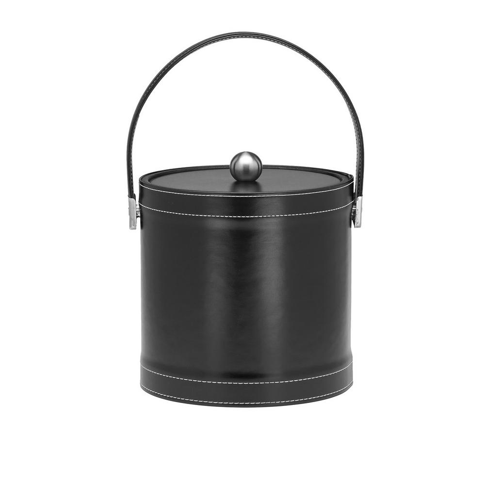 Kraftware 3 Qt. Stitched Black Ice Bucket with Stitched Handle68773