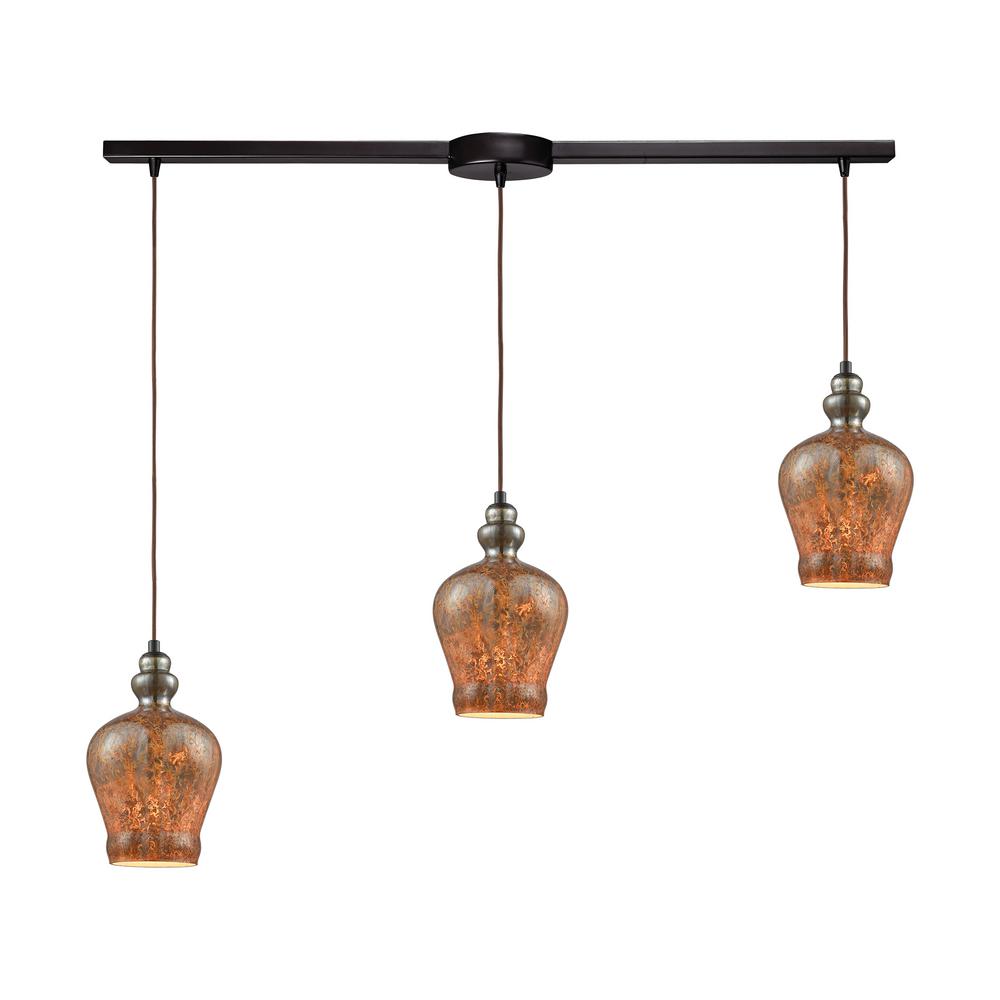 Titan Lighting Sojourn 3 Light Oil Rubbed Bronze Linear Bar With Titan Lighting Sojourn 3 Light Oil Rubbed Bronze Linear Bar With Lava Toned Glass Pendant