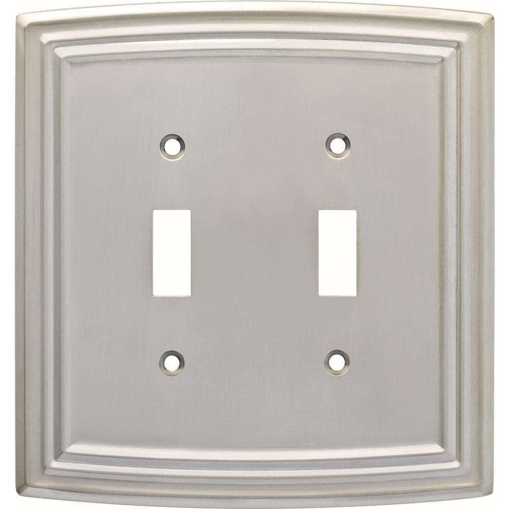 Nickel Switch Plates Wall The Home Depot Emery Decorative Double Light Switch Cover