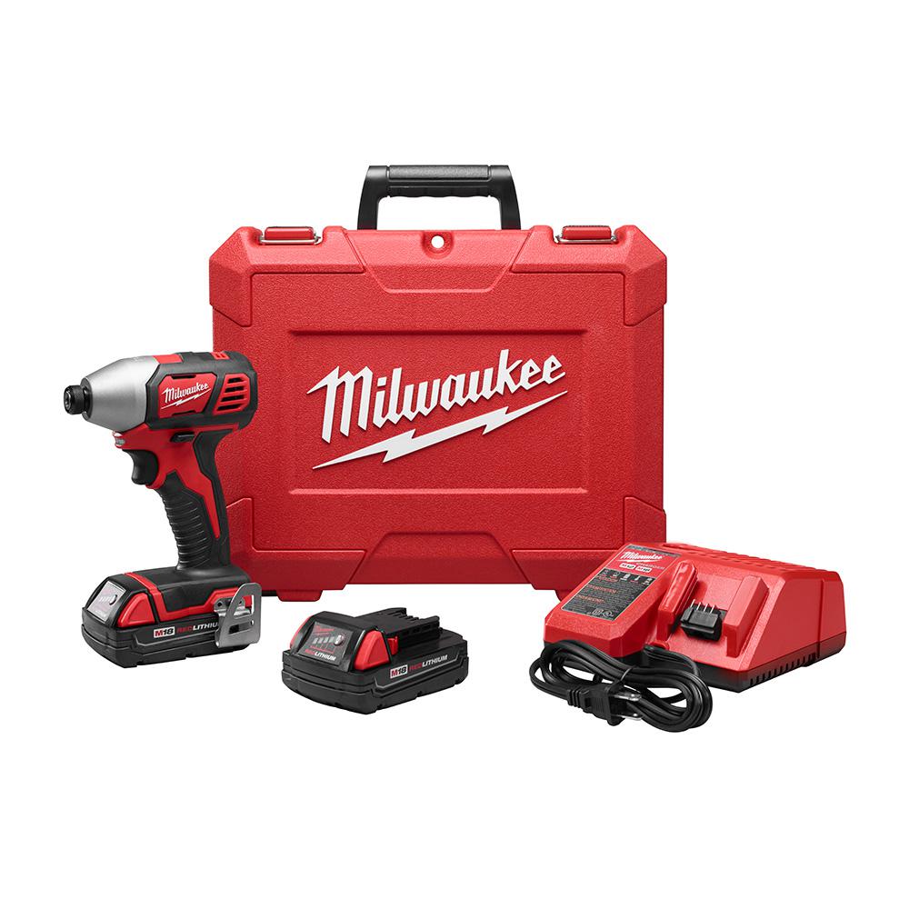Milwaukee M18 18Volt LithiumIon Cordless 1/4 in. Impact Driver Kit W
