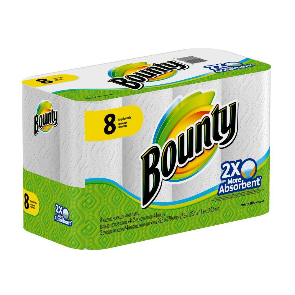 Download Bounty White Paper Towel (8 Rolls)-003700088271 - The Home Depot