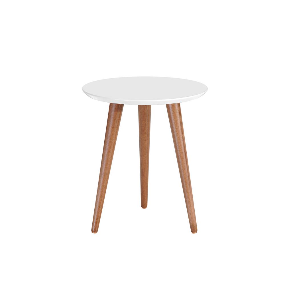 Manhattan Comfort Moore 17 32 In White Round End Table 252151 The White Round End Table