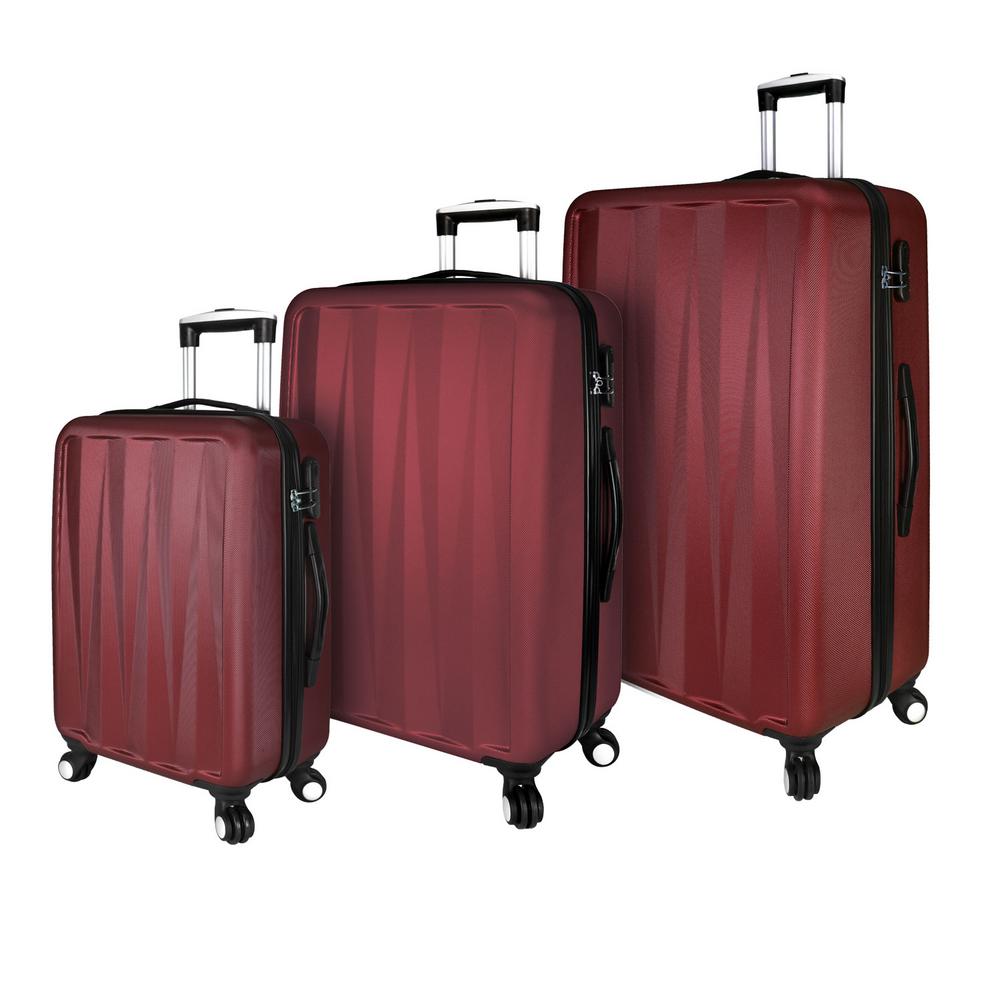 red hardside luggage