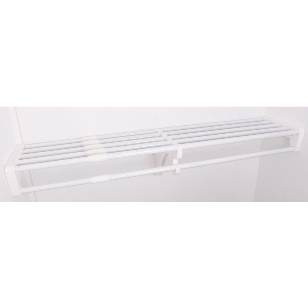 EZ Shelf 40 in. 73 in. Expandable Large Closet Rod and Shelf in White