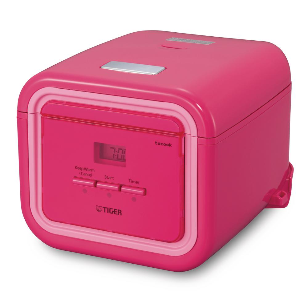 Tiger Corporation Micom 3-Cup Pink Rice Cooker with Tacook Cooking ...