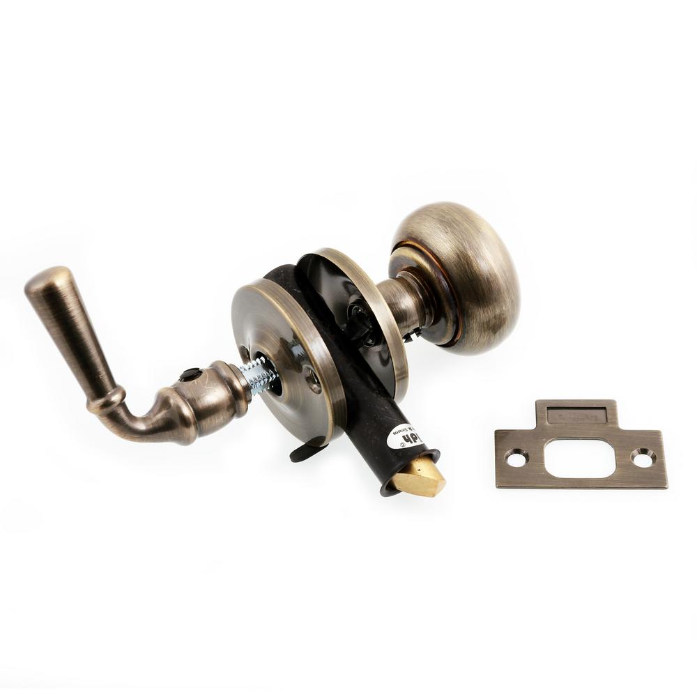 idh by St. Simons Antique Brass Storm Screen Door Latch with Rosettes21250005 The Home Depot