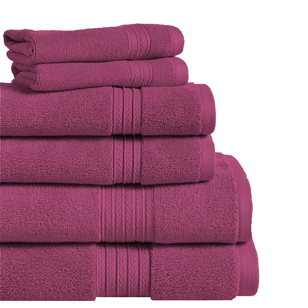 Espalma Summit 6 Piece Orchid 100 Cotton Bath Towel Set 874178 Cotton Bath Towel Set 874178
