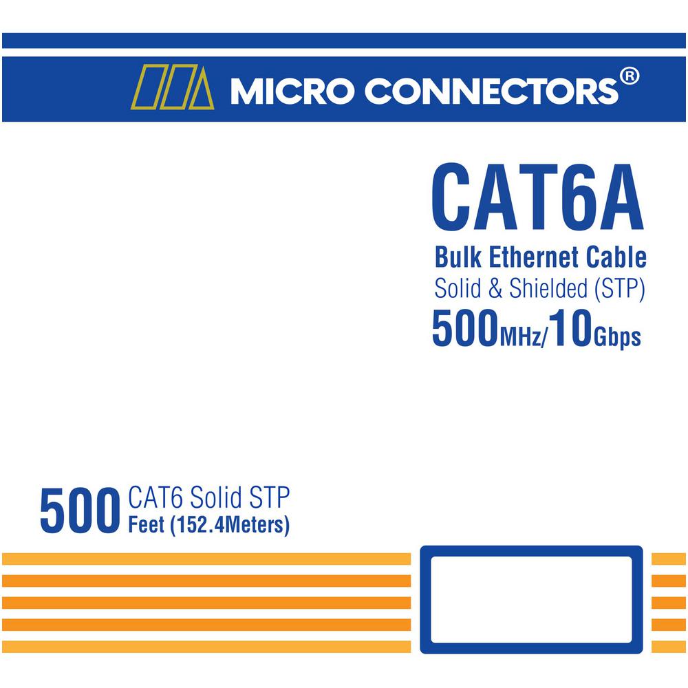 CAT 6a BULK ETHERNET CABLE 1000 FT STRANDED SHIELDED GRAY